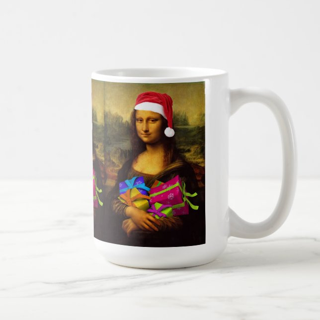 Comical Mona Lisa Santa Claus Coffee Mug (Right)