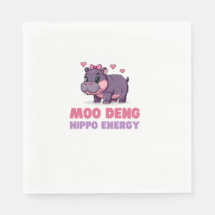 Comical MOO DENG HIPPO ENERGY Animal Lover Hippo T Napkin