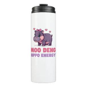 Comical MOO DENG HIPPO ENERGY Animal Lover Hippo T Thermal Tumbler