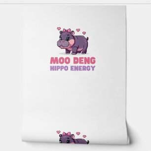 Comical MOO DENG HIPPO ENERGY Animal Lover Hippo T Wallpaper
