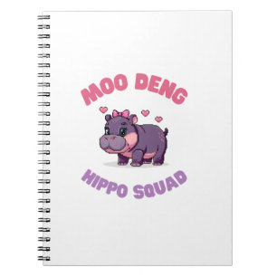 Comical MOO DENG HIPPO SQUAD Hippo Revolution Zook Notebook