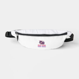 Comical MOO DENG OUR HERO Zoology Pixels Animal Ad Bum Bags