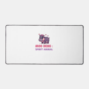 Comical MOO DENG SPIRIT ANIMAL Adventure Seeker Ou Desk Mat
