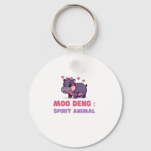 Comical MOO DENG SPIRIT ANIMAL Adventure Seeker Ou Key Ring