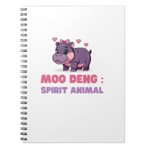 Comical MOO DENG SPIRIT ANIMAL Adventure Seeker Ou Notebook