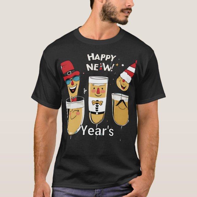 Comical New Year's celebration T-Shirt (Front)