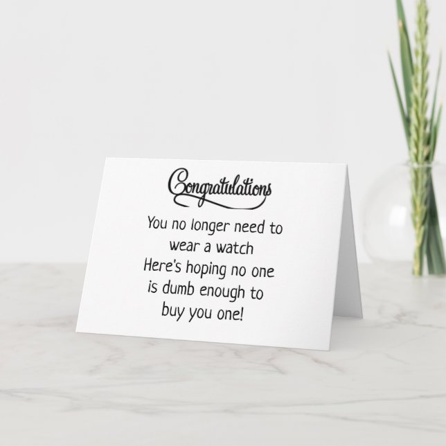 COMICAL *RETIREMENT* SENTIMENTS CARD (Front)