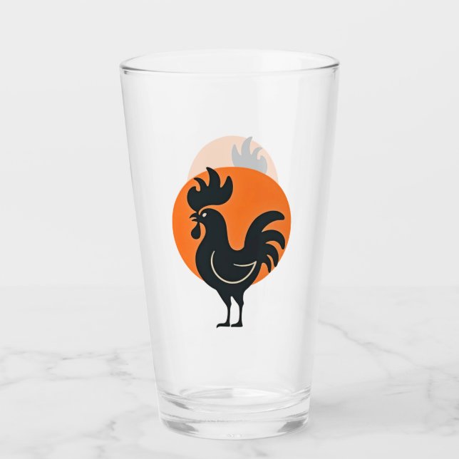 Comical Rooster with Red Sun Glass (Front)
