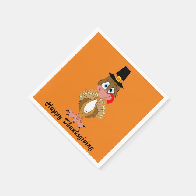 Comical Thanksgiving Turkey Napkin (Corner)