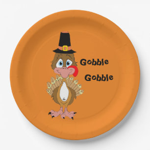 Comical Thanksgiving Turkey Paper Plate