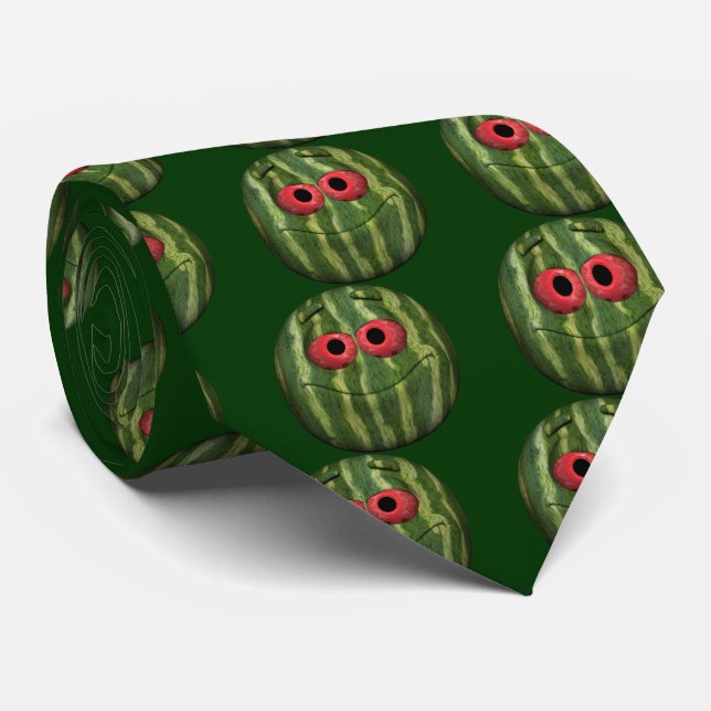 Comical Watermelon Emoticon Tie (Rolled)