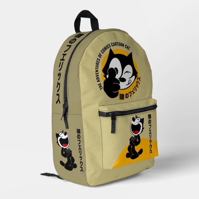 Comics Cartoon Cat | Printed Backpack (Back Corner Left)