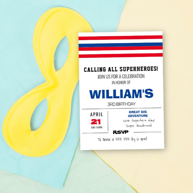 Comics Colour Birthday Invitation (Creator Uploaded)