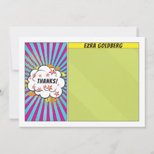 Comics Comic Book Bar or Bat Mitzvah Thank You Card