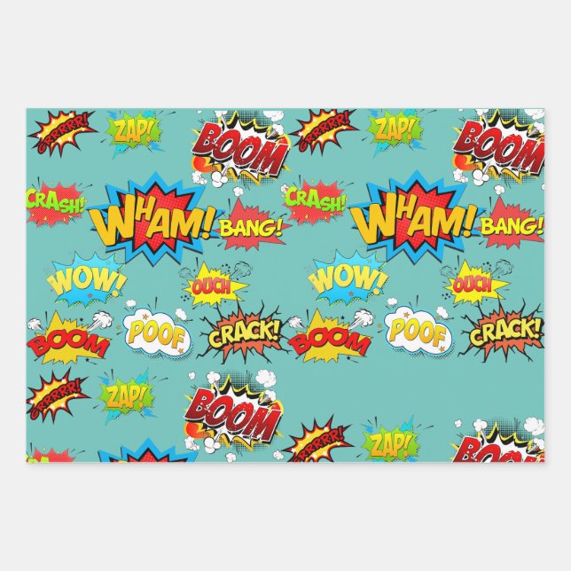 comics design wrapping paper sheet (Front)