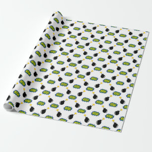 Comics Funny Smart Big Ideas Boom Bombs Wrapping Paper