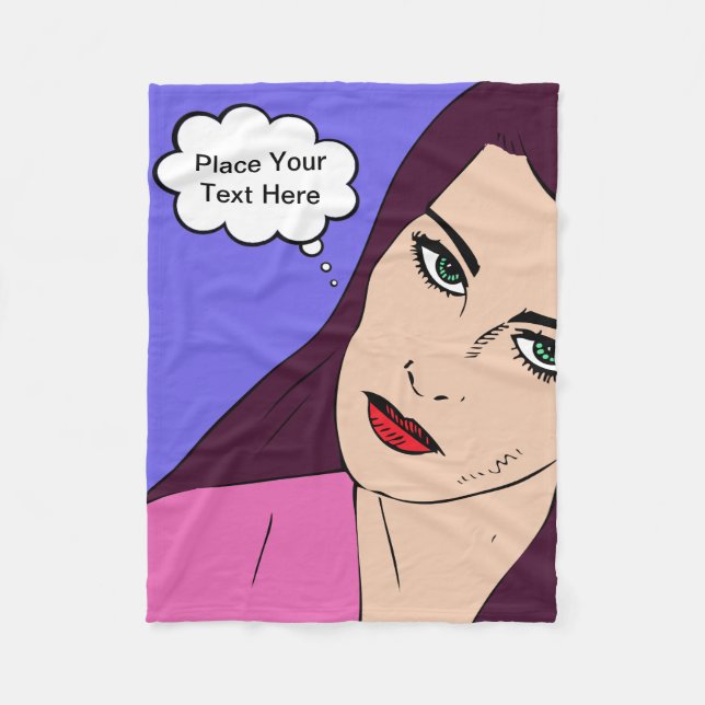 Comics Girl #1 Fleece Blanket (Front)