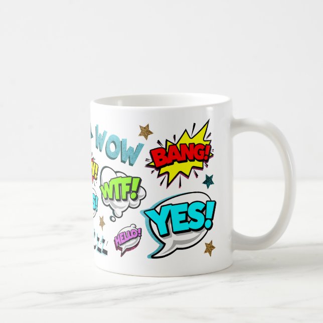 Comics Speech Bubbles Coffee Mug (Right)