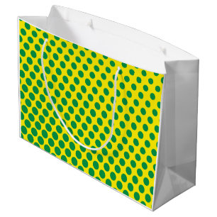 Comics Superhero Dots Green Yellow Colourful Fun Large Gift Bag