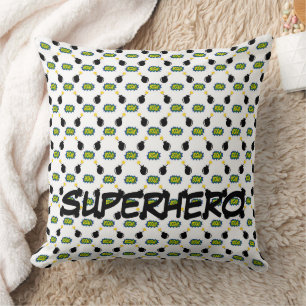 Comics Superhero NAME Dots Colourful Kids Fun Cushion