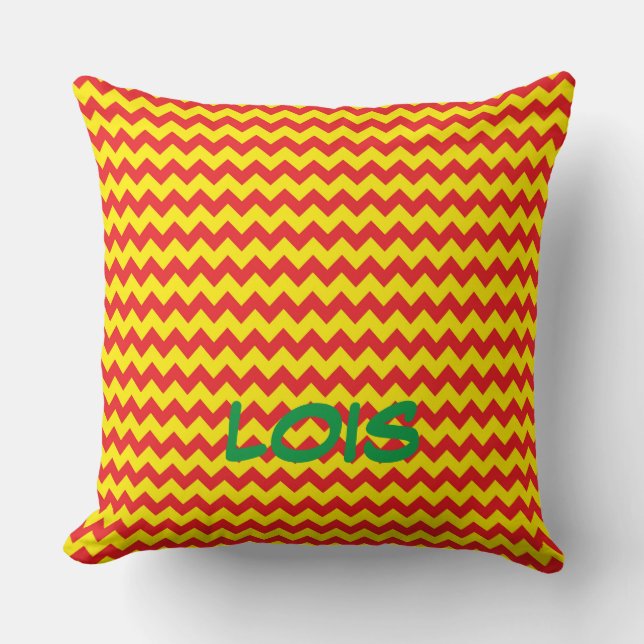 Comics Superhero NAME Zig Zag Colourful Kids Fun Cushion (Front)