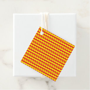 Comics Superhero Zig Zag Pattern Red Yellow Fun Favour Tags