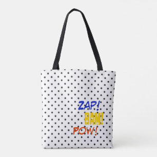 Comics Zap! Bam! Pow! Funny Colourful Superhero Tote Bag