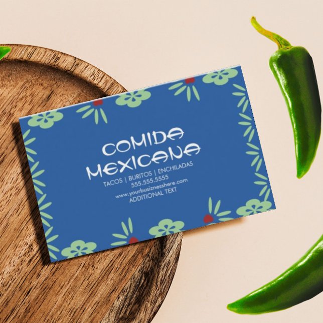 Comida Mexicana Food Truck Papel Picado Business Card (Creator Uploaded)