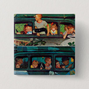 Coming and Going by Norman Rockwell 15 Cm Square Badge