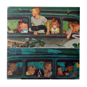 Coming and Going by Norman Rockwell Ceramic Tile