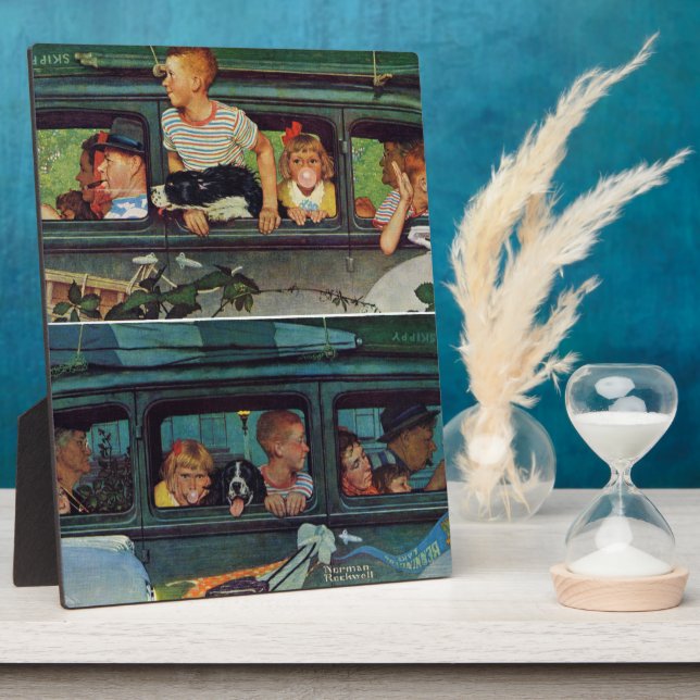Coming and Going by Norman Rockwell Plaque (Side)