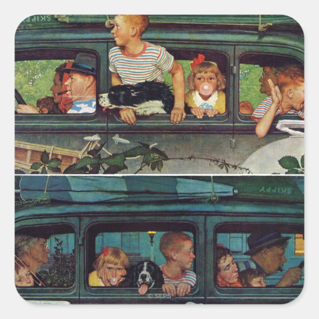 Coming and Going by Norman Rockwell Square Sticker (Front)