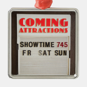 Coming Attractions Theatre Sign Metal Ornament