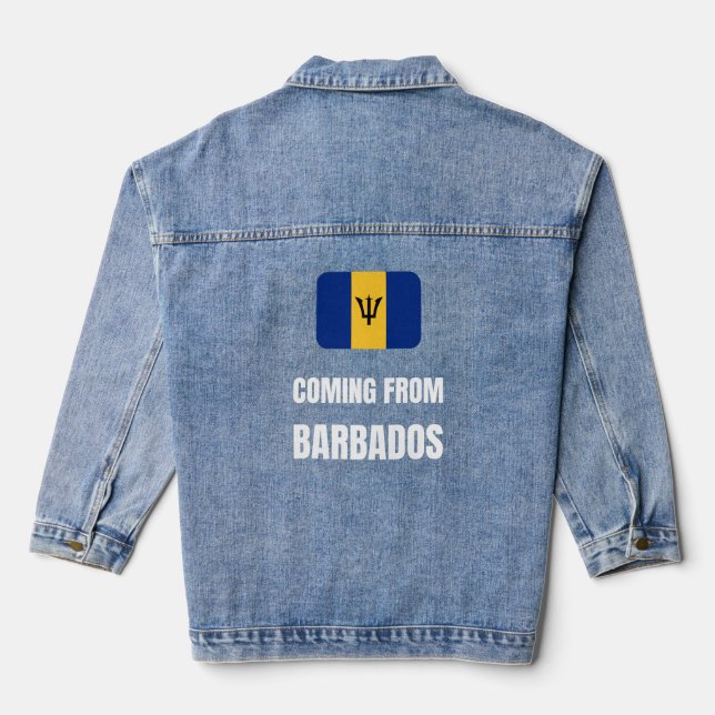 Coming from Barbados Denim Jacket (Back)