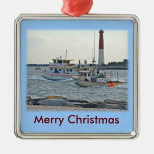 Coming Home - Fishing Boats in Barnegat Inlet Item Metal Ornament