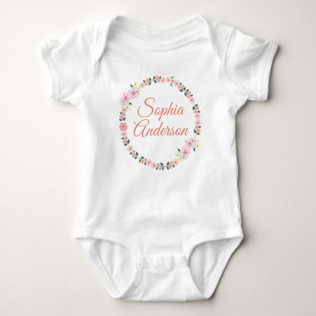 Coming Home Outfit Personalised Baby Girl Baby Bodysuit (Front)