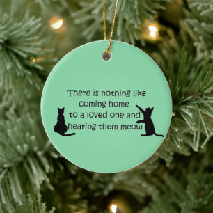 Coming Home to a Cat Ceramic Ornament
