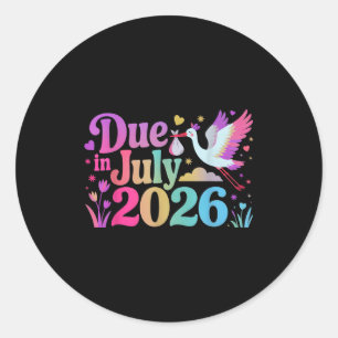 Coming July 2026 Due In New Baby Mommy Mother Preg Classic Round Sticker
