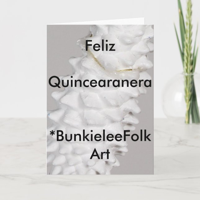 Coming of Age. Greeting Card,'Fleliz Quinceanera.' Invitation (Front)