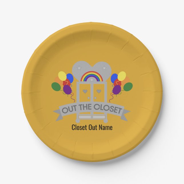Coming Out Gay Party Celebration  Paper Plate (Front)
