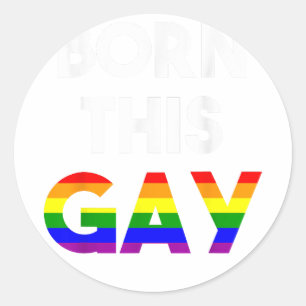 Coming Out Gay Pride Stuff LGBTQ Rainbow Queer Bor Classic Round Sticker