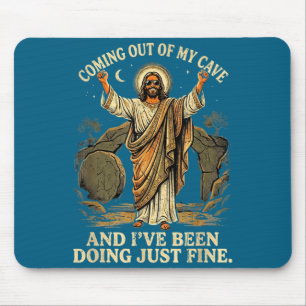 Coming out of cave shirt jesus christian religion mouse pad
