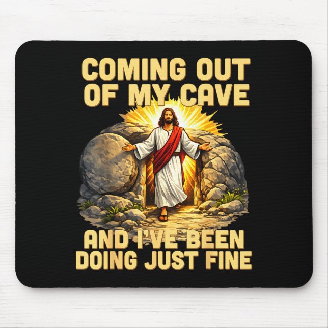 Coming Out of Cave the Jesus Resurrection Easter Mouse Pad (Front)