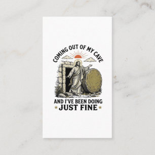 Coming Out of My Cave Christian Resurrection Shirt Business Card