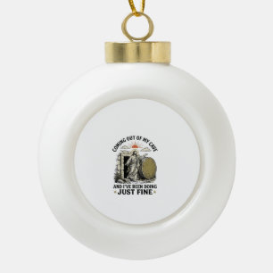 Coming Out of My Cave Christian Resurrection Shirt Ceramic Ball Christmas Ornament