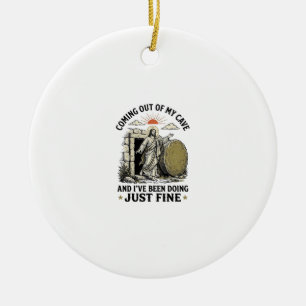 Coming Out of My Cave Christian Resurrection Shirt Ceramic Ornament