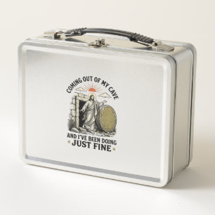 Coming Out of My Cave Christian Resurrection Shirt Metal Lunch Box