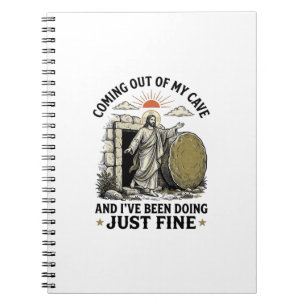Coming Out of My Cave Christian Resurrection Shirt Notebook