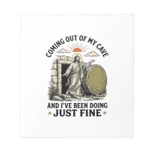Coming Out of My Cave Christian Resurrection Shirt Notepad