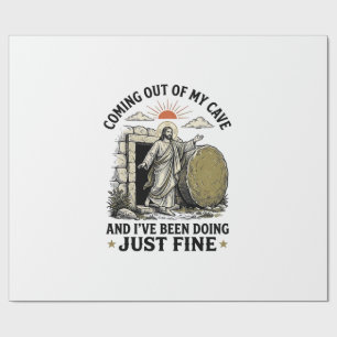 Coming Out of My Cave Christian Resurrection Shirt Wrapping Paper